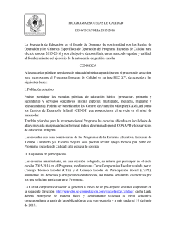 Convocatoria Estatal 2015 - 2016