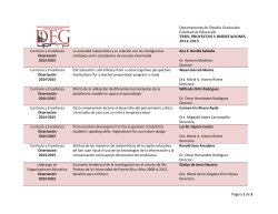 Tesis, proyectos y disertaciones primer semestre 2014-2015