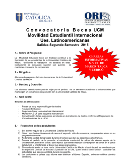 Documento Convocatoria - Universidad Cat&oacute;lica del Maule