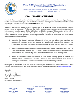 2016-17 master calendar - Norwalk-La Mirada Unified School District