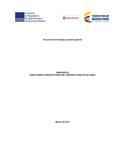 Documento de trabajo - Comisión de Regulación de Agua Potable y