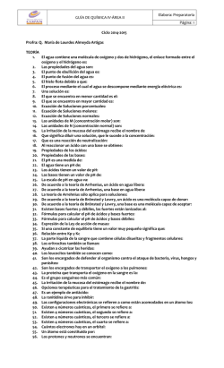 GU&Iacute;A DE QU&Iacute;MICA IV-&Aacute;REA II Elabora: Preparatoria P&aacute;gina: 1 Ciclo