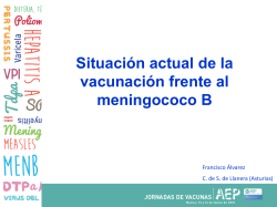 Situación actual de la vacunación frente al meningococo B