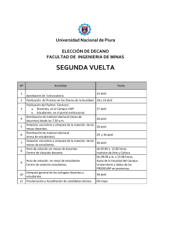 SEGUNDA VUELTA - Universidad Nacional de Piura