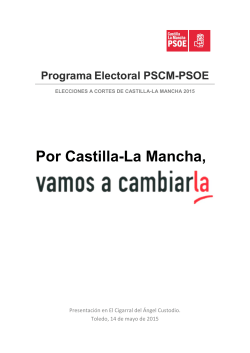 Programa Electoral PSCM-PSOE - Partido Socialista de Castilla