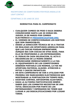 INSCRIPCIONES DE COMPETIDORES POR PESOS