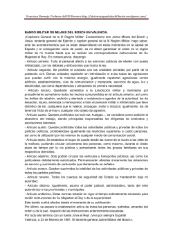 An&aacute;lisis bando militar Milans del Bosch