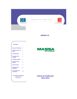 Informe Clasificaci&oacute;n de Riesgo ICR. Marzo 2015