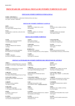 Fiestas de Inter&eacute;s Tur&iacute;stico 2015