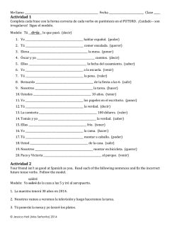 Future Irregular Tense Practice Worksheets