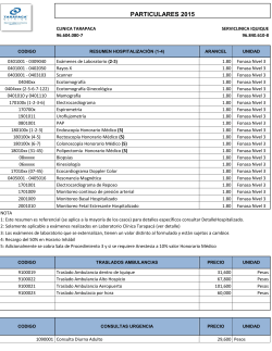 Aranceles - Clínica Tarapaca