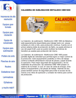 Sublimadora Calandra Metalnox multifunción CMD 1800