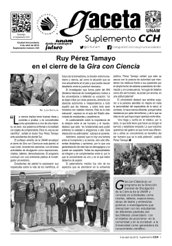 Ruy Pérez Tamayo en el cierre de la Gira con Ciencia