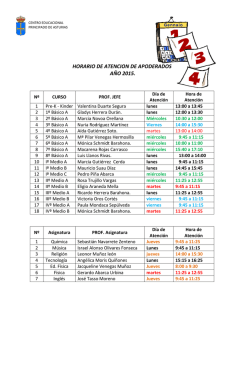 Horarios de Atencion - Centro Educacional Principado de Asturias