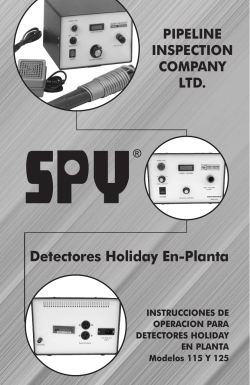 Detectores Holiday En-Planta - Pipeline Inspection Co. Ltd