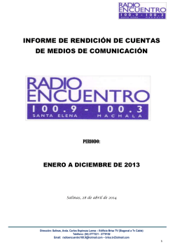 Año 2013 - Radio Encuentro 100.9 Salinas Ecuador