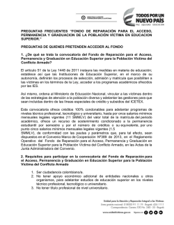 convocatoria fondo educacion superior para poblacion victima