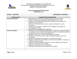 Grado TERCERO - Colegio Colsubsidio San Vicente IED