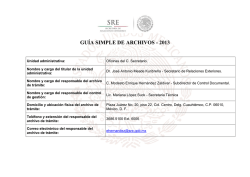 gu&iacute;a simple de archivos - 2013 - Secretar&iacute;a de Relaciones Exteriores