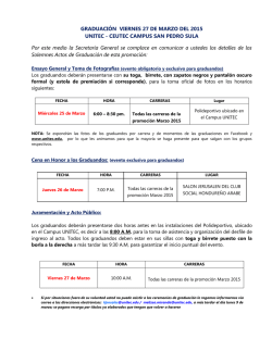 GRADUACI&Oacute;N VIERNES 27 DE MARZO DEL 2015 UNITEC