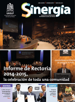Informe de Rector&iacute;a 2014-2015, - Universidad Aut&oacute;noma de San