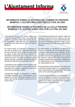 Informaci&oacute; sobre la rotonda del carrer de Frederic Mompou