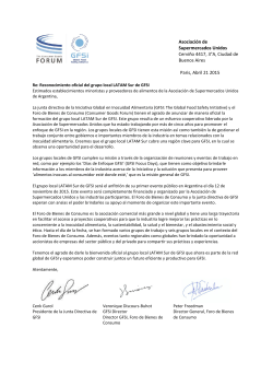 GFSI recognition Letter South LATAM local group – Spanish version