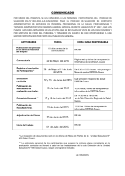 COMUNICADO - Dirección Regional de Salud Cusco