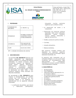 FICHA T&Eacute;CNICA ISA- ENZILIMP-IN ENZIMAS