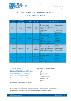 CALENDARIO INTERCOMPARATIVOS 2015-16