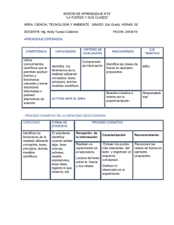 SESIÓN DE APRENDIZAJE N°07 “LA FUERZA Y SUS CLASES