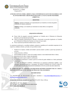 Convocatoria Ingenier&iacute;a Ambiental