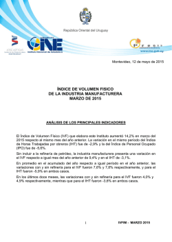 &iacute;ndice de volumen fisico de la industria manufacturera marzo de 2015