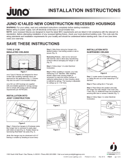 INSTALLATION INSTRUCTIONS