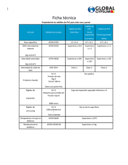 Ficha T&eacute;cnica Tablilla PVC Global Gypsum