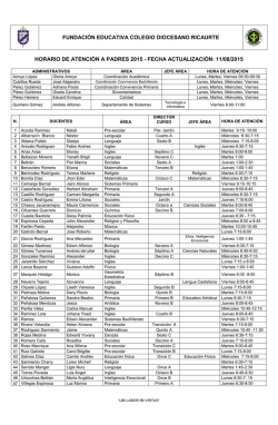 horario atenc&iacute;on 2015