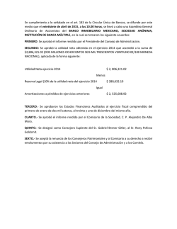 Asamblea General Ordinaria BIM 27/04/2015
