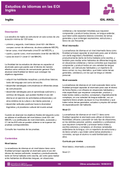 Estudios de idiomas en las EOI Inglés