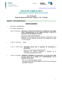 PROGRAMA CICLO 2015 - Ilustre Colegio de Abogados de Valencia