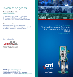 Técnicas Continuas de Depuración Extracorpórea
