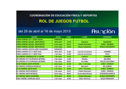 ROL DE JUEGOS FUTBOL - Instituto Asunción de Querétaro