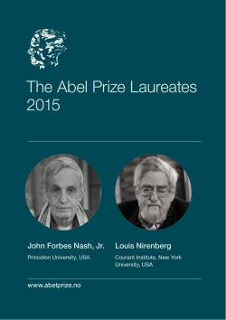 The Abel Prize Laureates 2015 brochure