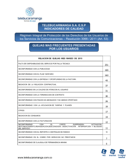 Informe de quejas m&aacute;s frecuentes - Marzo 2015