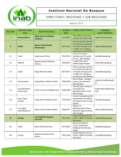 2.1 Listado de Correos y telefonos de la Regiones y Subregiones