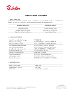 INFORMACI&Oacute;N GENERAL DE LA COMPA&Ntilde;&Iacute;A