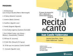 RECITAL DE CANTO Programa