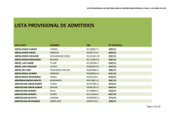 Lista provisional de admitidos. (PDF 400 Kb.).