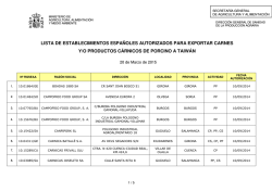 lista de establecimientos españoles autorizados para