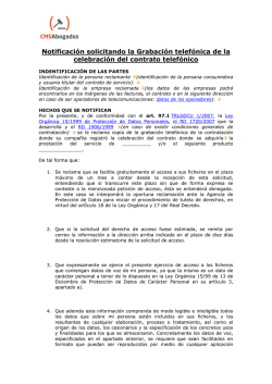 solicitud de grabacion contrato telef&oacute;nico