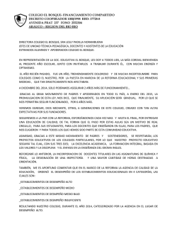 Discurso Final Sostenedora - Colegio El Bosque de Arauco